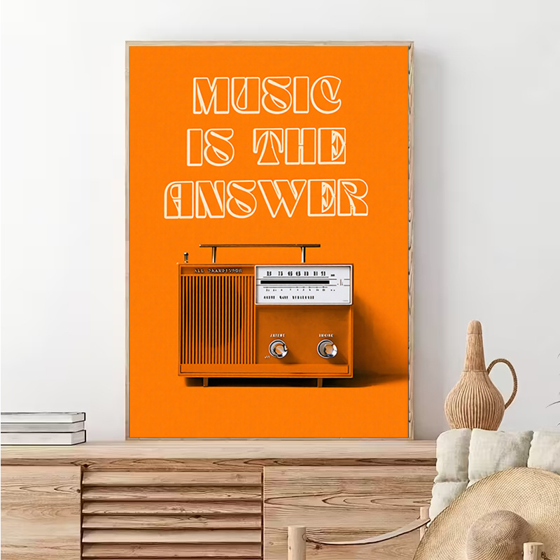 Audio Music For Background - Quadro Decorativo de Parede com Rádio