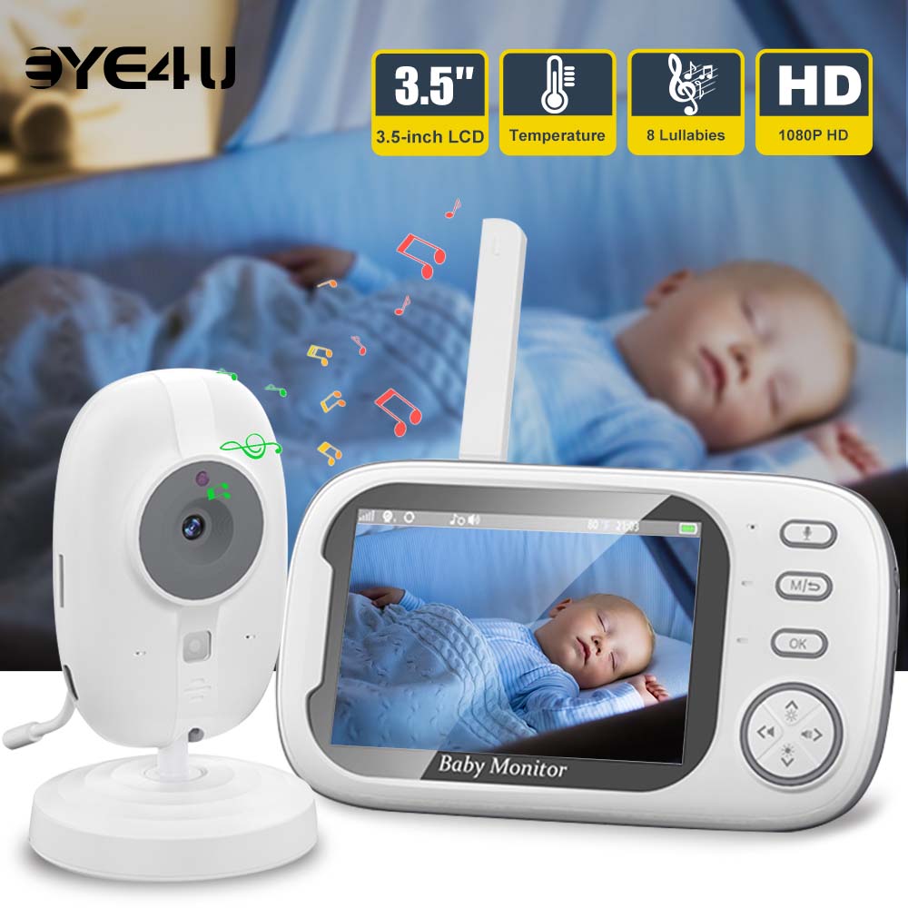 Audio Music Video - 3.5'' Video Baby Monitor, Áudio Bidirecional,