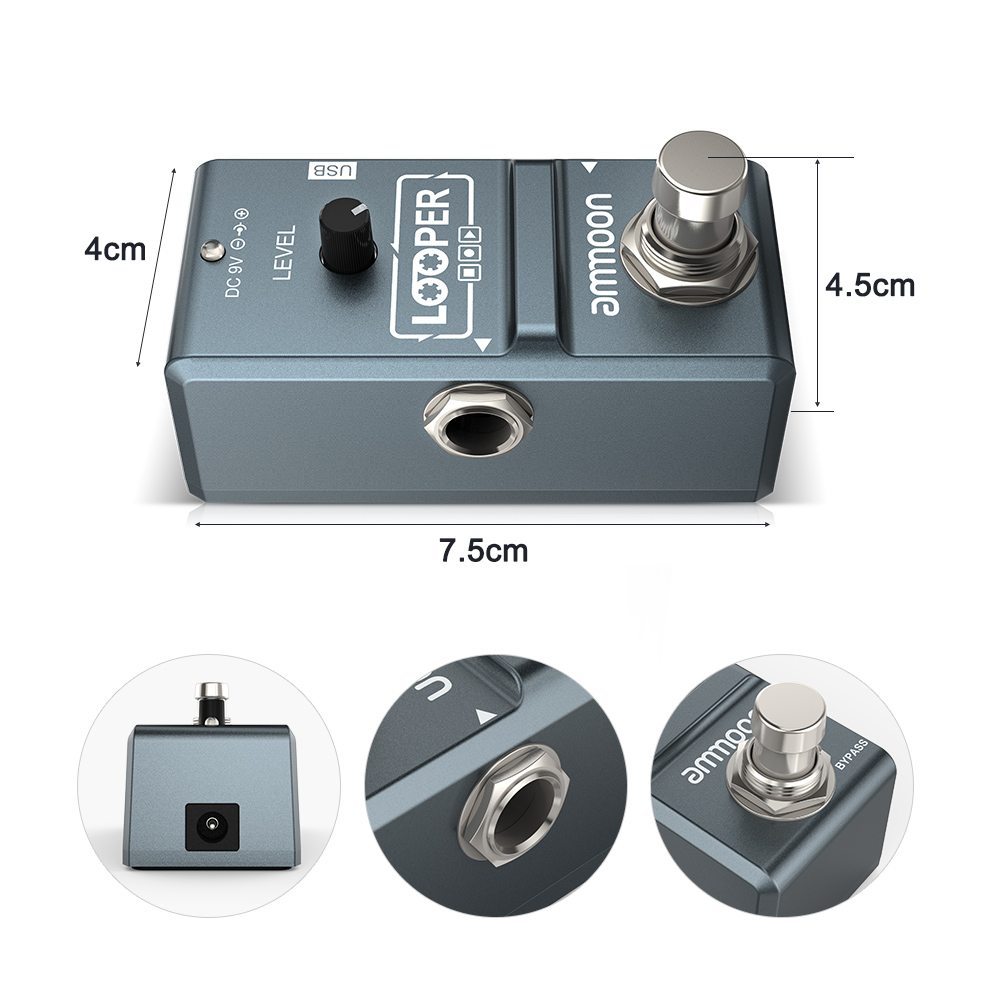 Ammoon-AP-09 Nano Loop Pedal E - Looper Pedal Guitar avaliação e preço