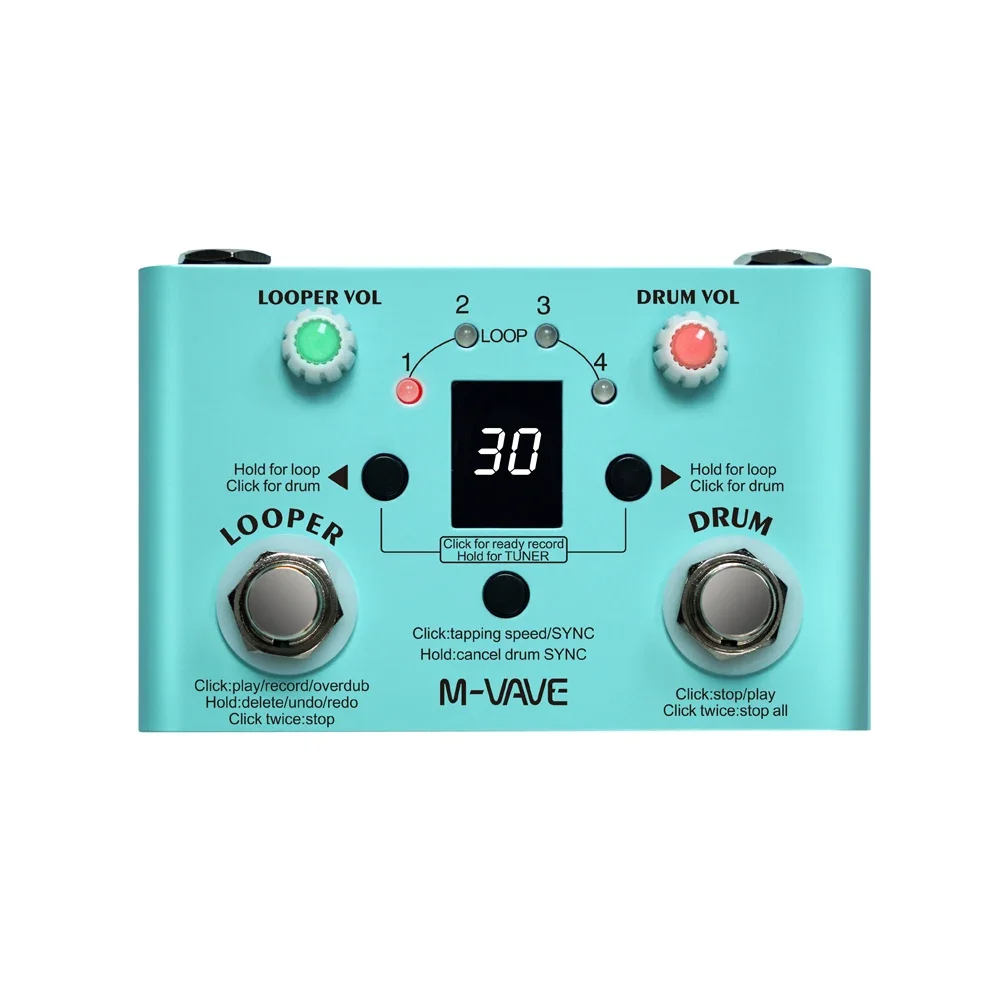 M-vave Lost Tempo Drum Machine - Looper Pedal Guitar avaliação e preço